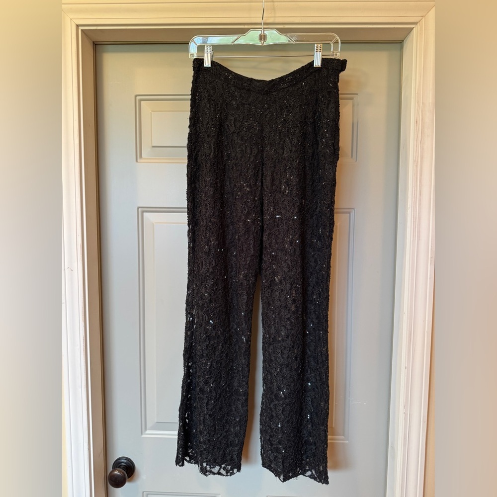 I.N.C. International Concepts Black Beaded Sequin Pants Size 6 Vintage Glam - Picture 9 of 15